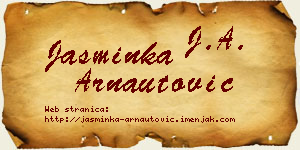Jasminka Arnautović vizit kartica
